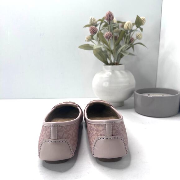 Michael Kors Lillie Moccasin Canvas Bar Flat Pink Women's 7 M NWOB - Picture 5 of 10